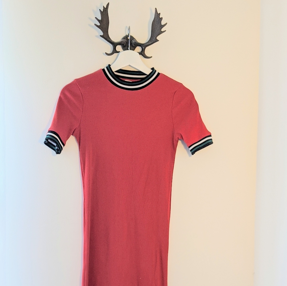 ♥️ Red t-shirt midi dress